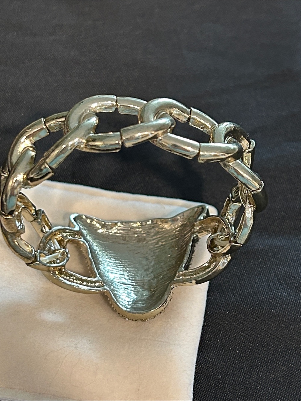 Cheetah Head Statement Bracelet | Silver & Gold Tone | Crystal Rhinestone Cuff - Picture 4 of 8
